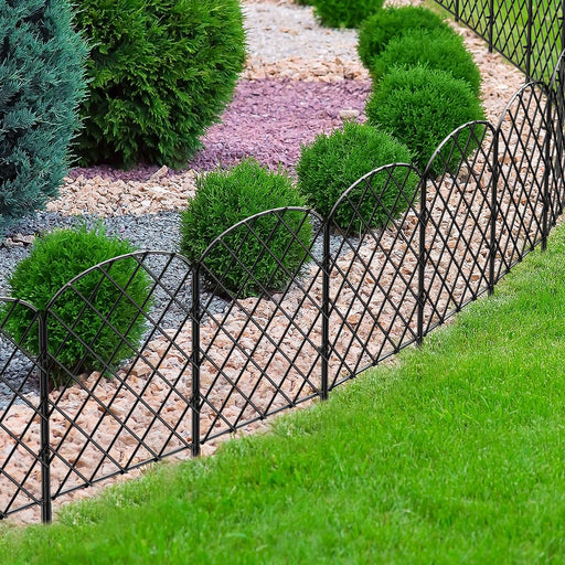 Decorative Garden Fence 25 Panels, Total 27ft (L) x 24in (H) Rustproof Metal Wire Fencing Border Animal Barrier, Flower Edging for Landscape Patio Yard Outdoor