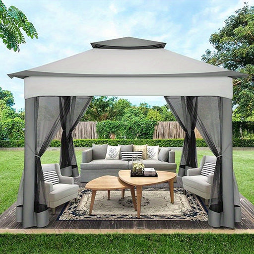 SANOPY 11x11ft Pop-up patio gazebo, outdoor gazebo with mosquito net, double roof ventilation, 121 square feet shade, suitable for lawns, gardens, backyards and decks