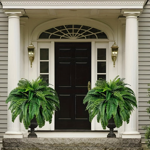 2pcs Premium 44 Inch Lifelike Faux Boston Ferns, UV-Resistant Artificial Plants For Indoor & Outdoor Decor, No Watering Gardening Decorative Bouquet For Stylish Living Room, Porch, Garden, Patio Décor