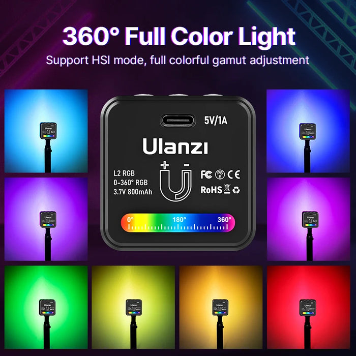 Ulanzi L2 RGB ミニ COB ビデオカメラライト