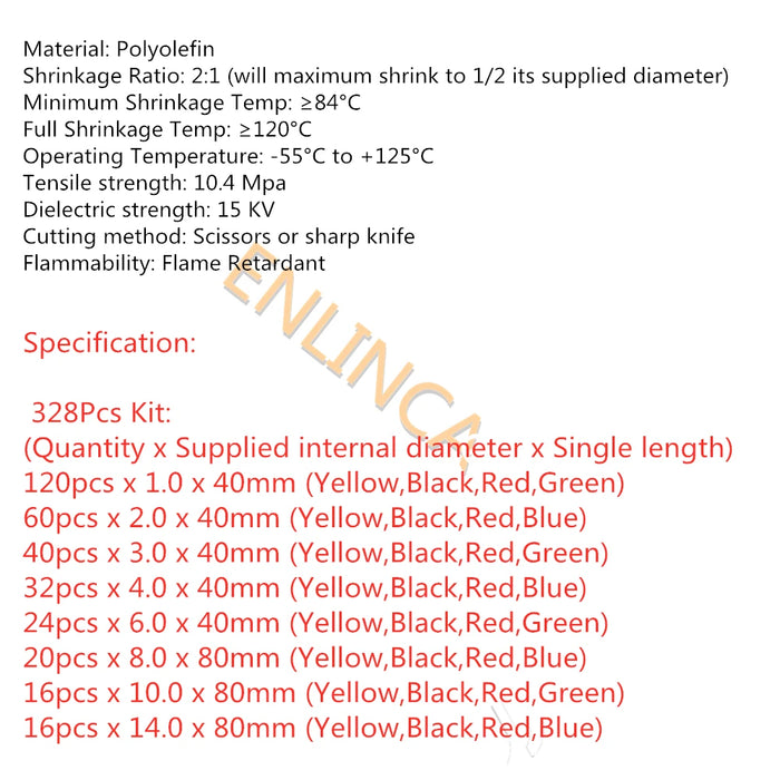 127-750個 熱収縮チューブ 耐熱チューブ 熱収縮ラッピングキット 電気接続ワイヤケーブル絶縁スリーブ