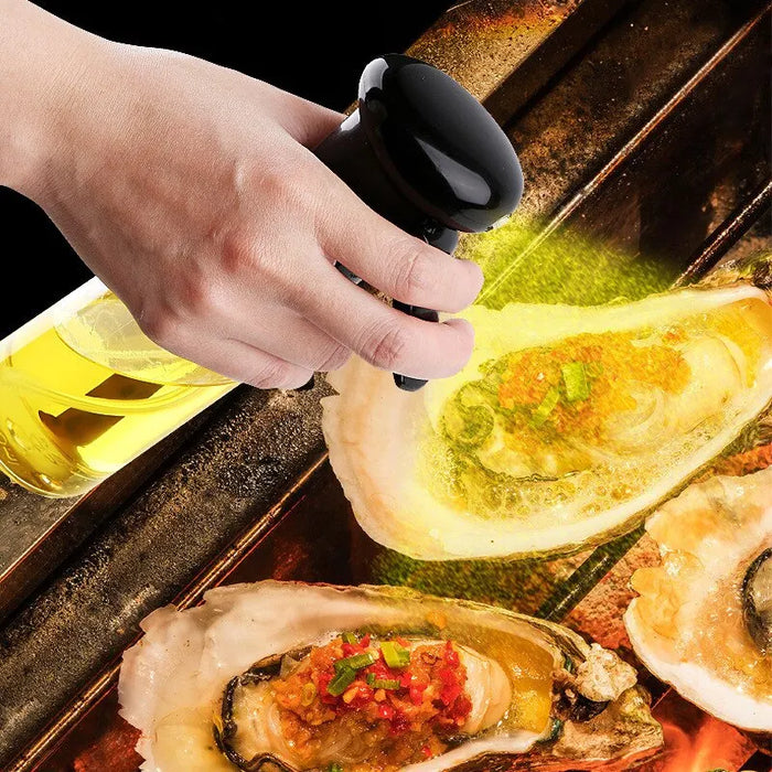 1pc Black Transparent Kitchen Oil Bottle Cooking Oil Spray Olive Oil Bottle Fitness Barbecue Spray Oil Dispenser