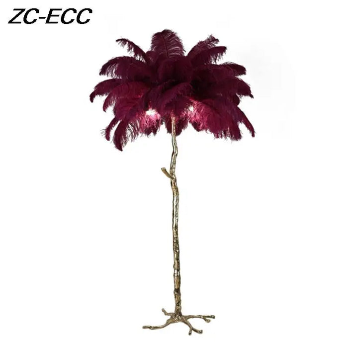 Modern Luxury Ostrich Feather LED Floor Lamp