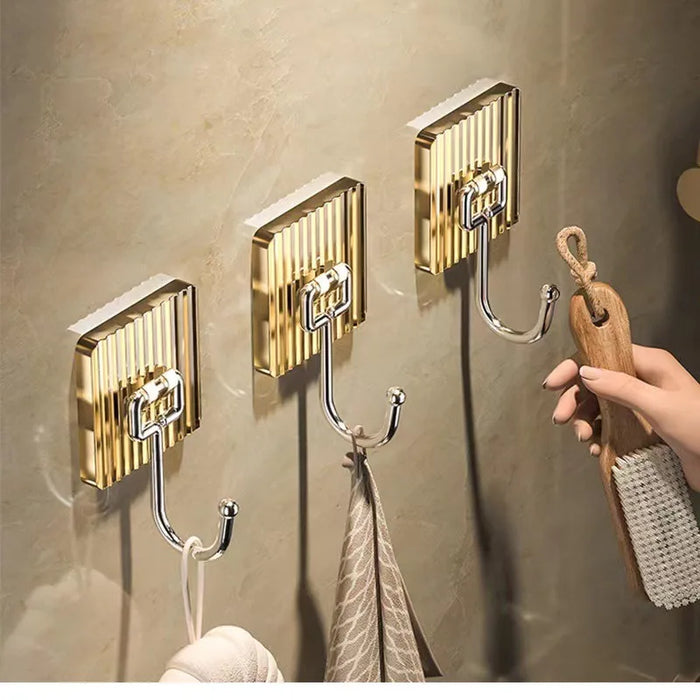 Bathroom Wall Mounted Light Luxury  Hook  Coat Towel Hanger No Drilling Rack Strong Self Adhesive Holder Accessori Home  Storage