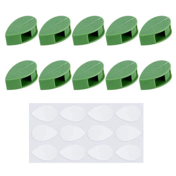 10 Pcs Leaf-shaped Plant Climber Self-adhesive Invisible Garden Hook Fixing Clip Supports Climbing Home Traces Accessories