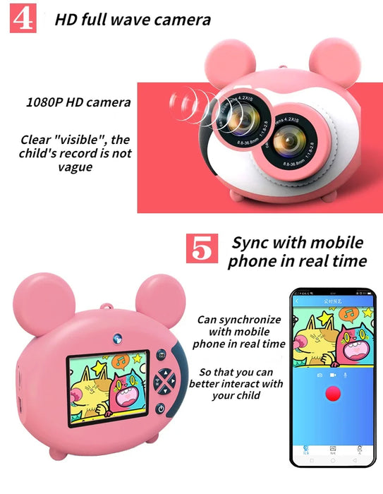 Best Selling Consumer Electronics 2.0 inch LCD 1080P Projection Video Camera Cute Design Kids Toy Camera