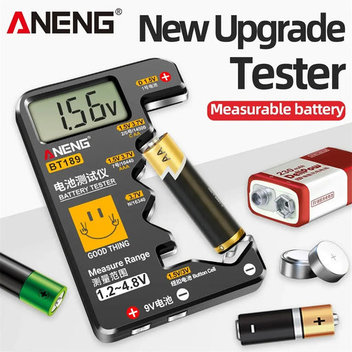 ANENG BT189 Button Cell Battery Tester 9V N D C AA AAA Universal Household LCD Display Battery Tester Power Bank Detectors Tools