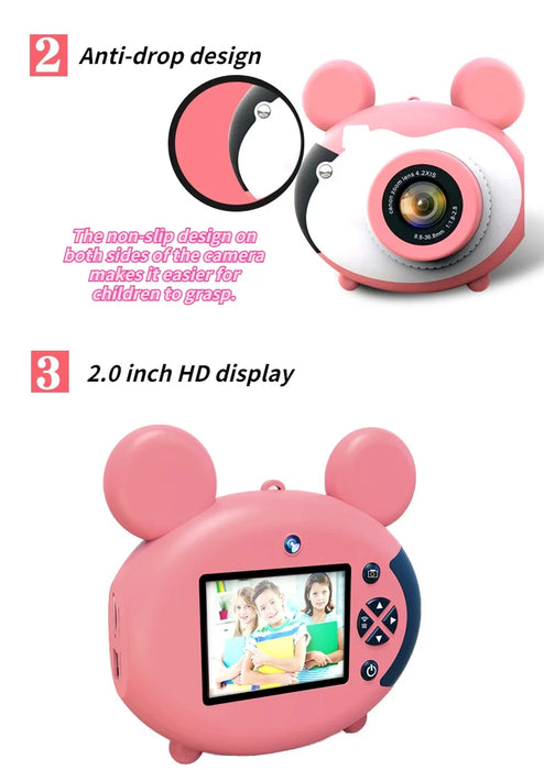 Best Selling Consumer Electronics 2.0 inch LCD 1080P Projection Video Camera Cute Design Kids Toy Camera