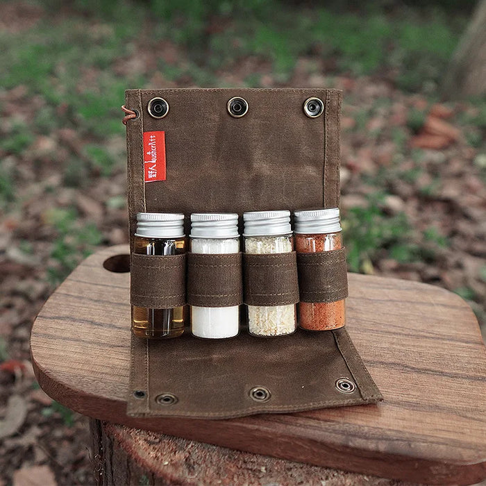 Leather Spice Jar Storage Bag