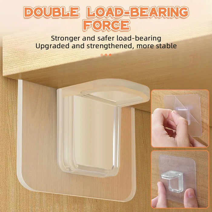 2/5 Kitchen Shelf Support Adhesive Nails Cabinet Partition Bracket Wall Stickers Hooks Home Storage Organization Garden