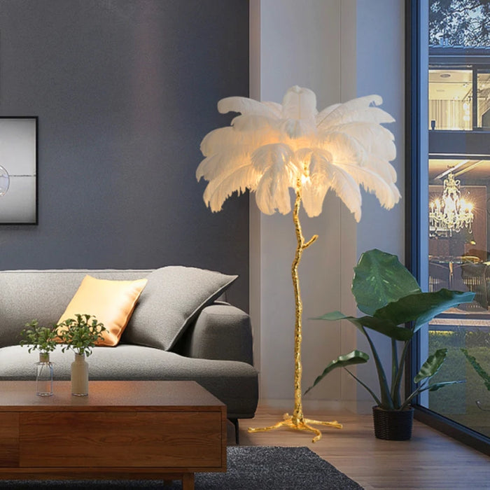 Modern Luxury Ostrich Feather LED Floor Lamp