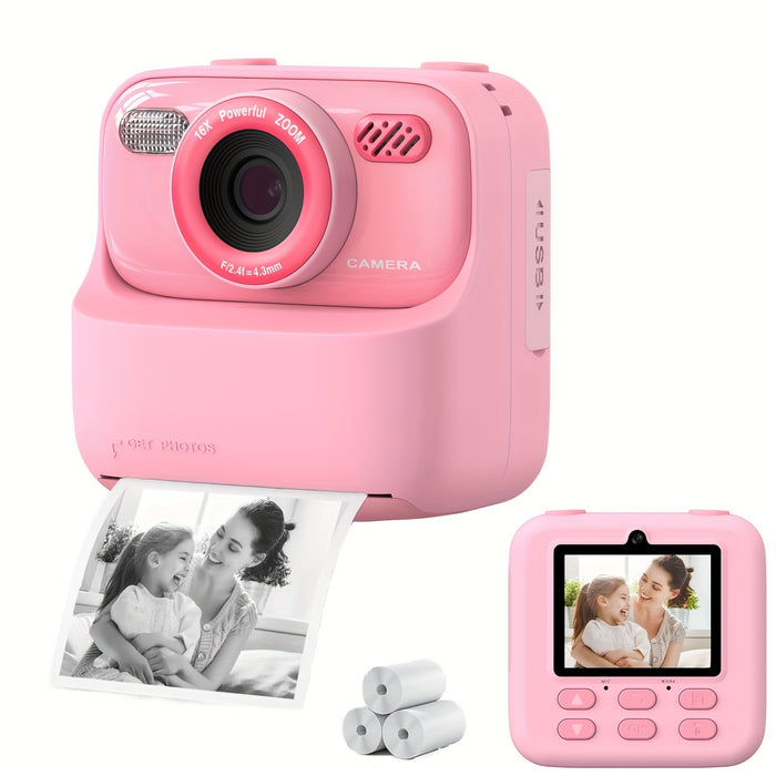 Youngsters' HD 1080P Dual-Lens Digital Camera with Instant Print - Perfect Gift for Boys & Girls Ages 3-16, Includes Flash & Rechargeable Battery