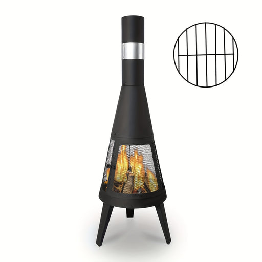 Chiminea Outdoor Fireplace Patio Fire Pit Wood Burning Heater Log Grate Deck Metal Heater